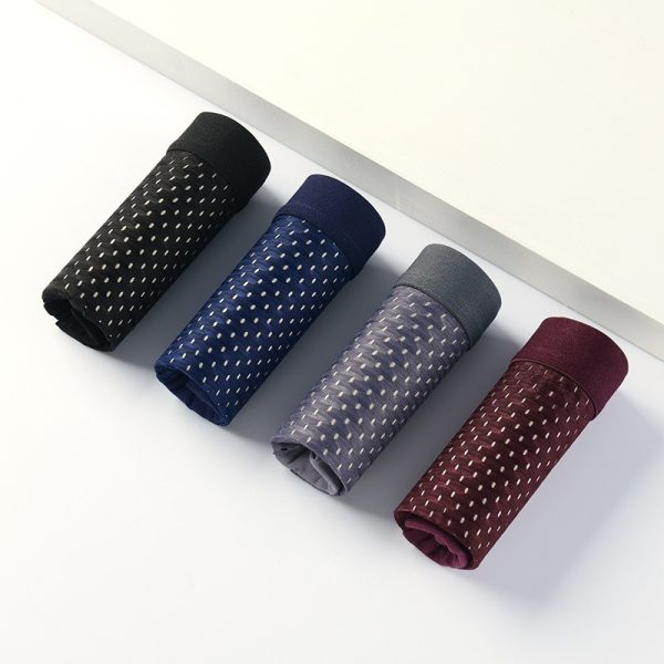 4 Pcs Set Men's Underwear Men's Boxer Shorts, Ice Silk Material, Size L-6XL, Spandex Sports Mesh Design