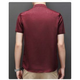 Men Samfu CNY Tang suit short sleeve Chinese style tangzhuang male middle-aged plus - Red - Image 4