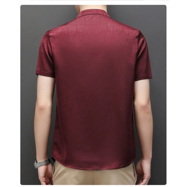 Men Samfu CNY Tang suit short sleeve Chinese style tangzhuang male middle-aged plus - Red