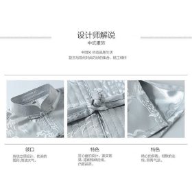 Men Samfu Traditional Short Sleeve CNY Tang Suit - Grey - Image 3