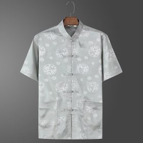 Men Samfu Traditional Short Sleeve CNY Tang Suit - Grey
