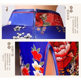 Traditional Cheongsam Dress Muslim Women Plus Size - Black - Image 4