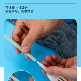 Portable Wheat Cutlery Set Travel Spoon Fork Chopstick Box / Spoon Set / Door gift / Wedding gift - Pink - Image 8