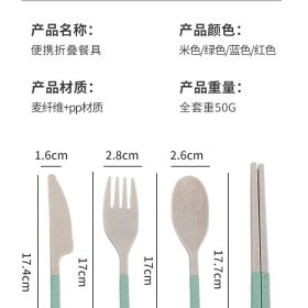 Portable Wheat Cutlery Set Travel Spoon Fork Chopstick Box / Spoon Set / Door gift / Wedding gift - Pink - Image 15