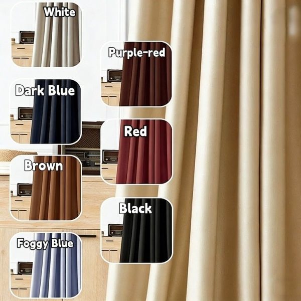 2026 New Japanese Aesthetics Blackout Curtain for Window and Bedroom with Ring Double-Lined - Blue