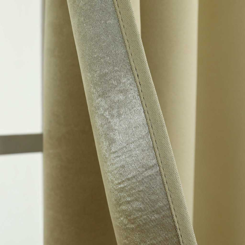 2026 New Japanese Aesthetics Blackout Curtain for Window and Bedroom with Ring Double-Lined - Beige - Image 1