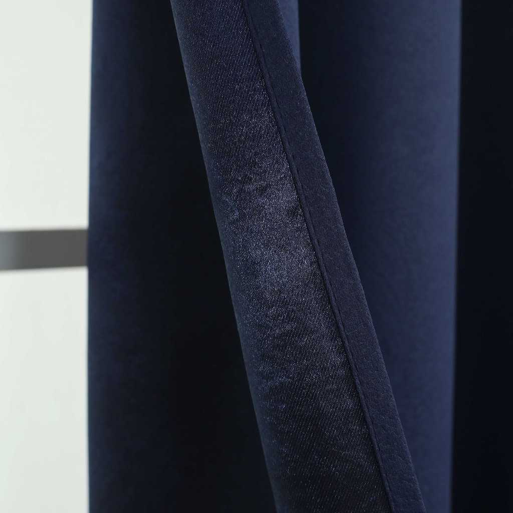 2026 New Japanese Aesthetics Blackout Curtain for Window and Bedroom with Ring Double-Lined - Blue - Image 1