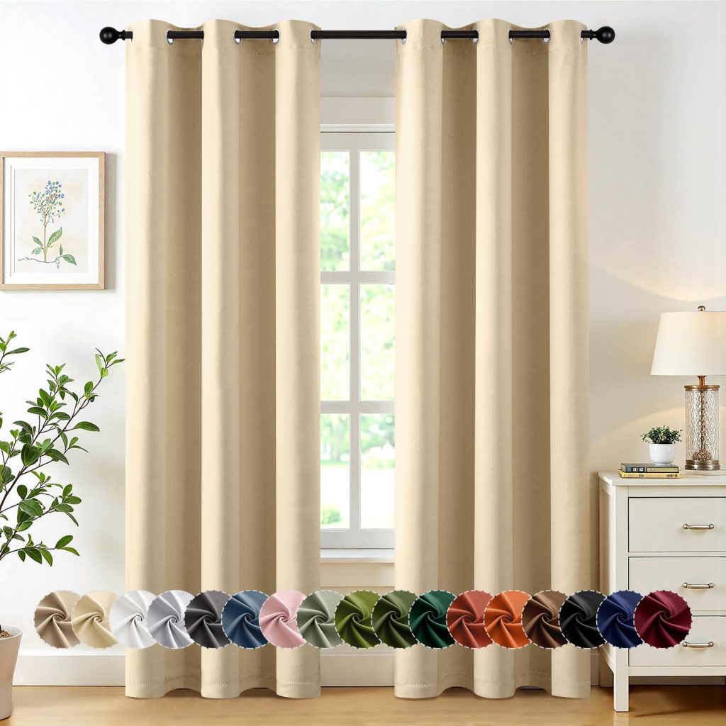 2026 New Japanese Aesthetics Blackout Curtain for Window and Bedroom with Ring Double-Lined - White Yam