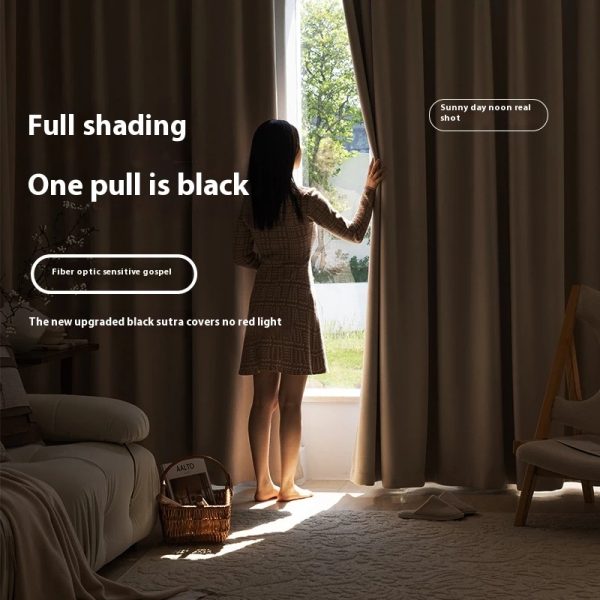 2026 New Japanese Aesthetics Blackout Curtain for Window and Bedroom with Ring Double-Lined - Blue