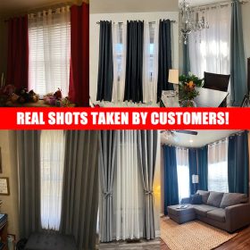 7ft Blackout Curtain Blackout Plain Curtain For Window Thermal Insulated Reduce Noise - Dark Blue - Image 6