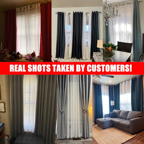 7ft Blackout Curtain Blackout Plain Curtain For Window Thermal Insulated Reduce Noise - Dark Blue