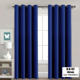 7ft Blackout Curtain Blackout Plain Curtain For Window Thermal Insulated Reduce Noise - Dark Blue