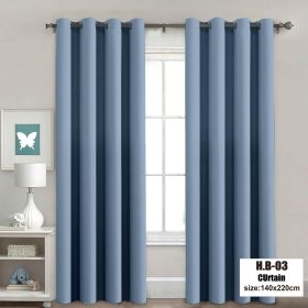 7ft Blackout Curtain Blackout Plain Curtain For Window Thermal Insulated Reduce Noise - Mist Blue