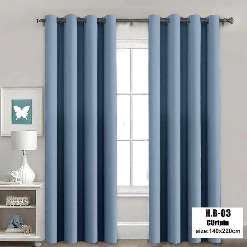 7ft Blackout Curtain Blackout Plain Curtain For Window Thermal Insulated Reduce Noise - Mist Blue - Image 1