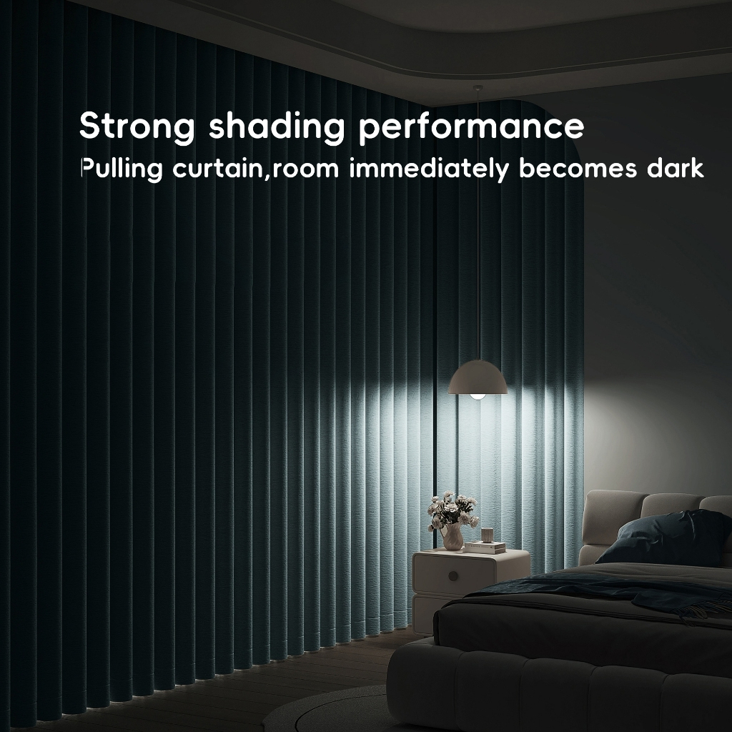 Blackout Thick Curtain Ring Type - Sky Blue - Image 4