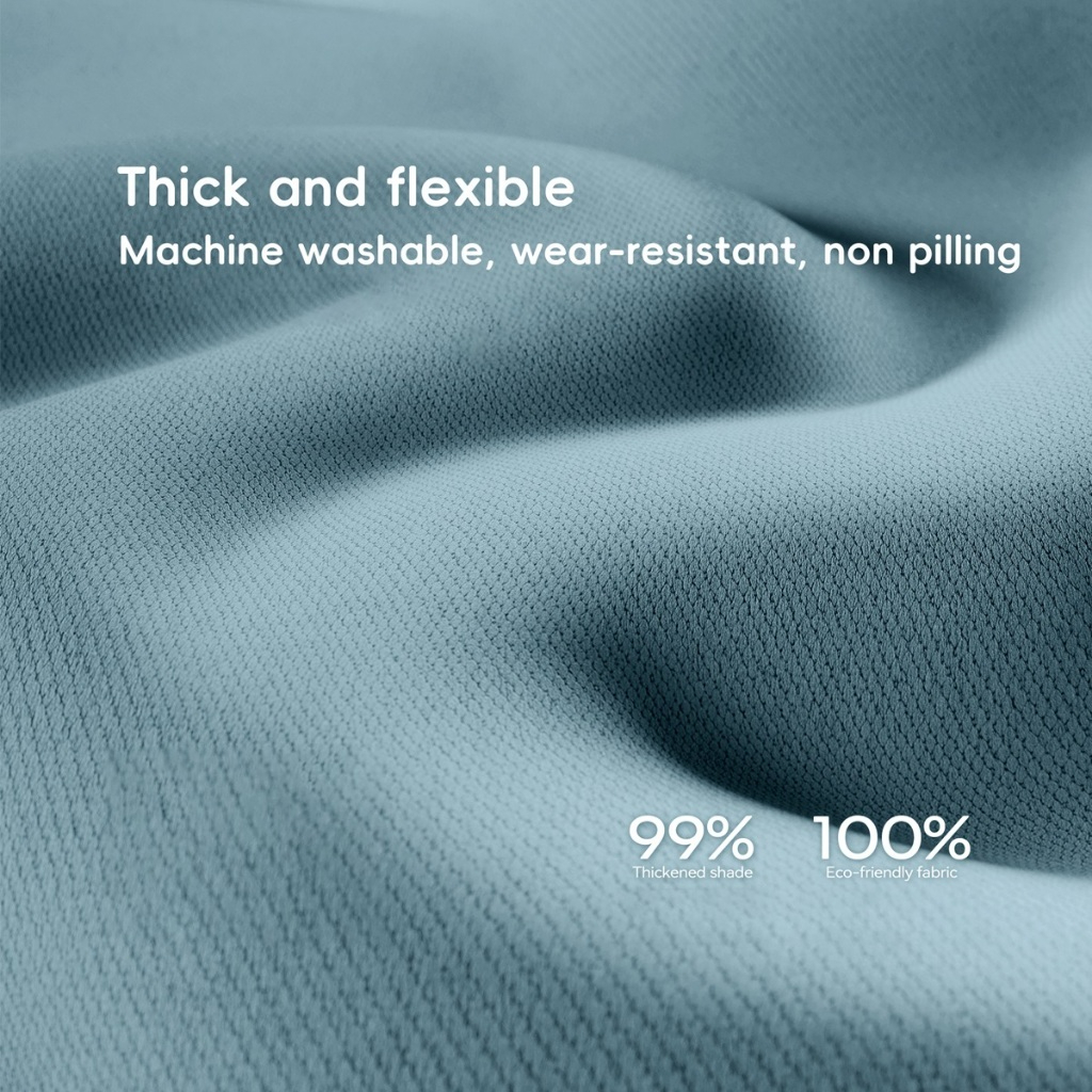 Blackout Thick Curtain Ring Type - Sky Blue - Image 7