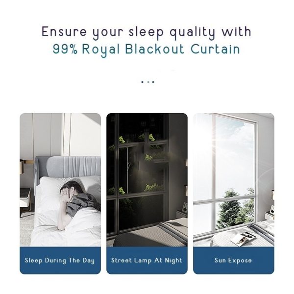 Blackout Thick Curtain Ring Type - Sky Blue