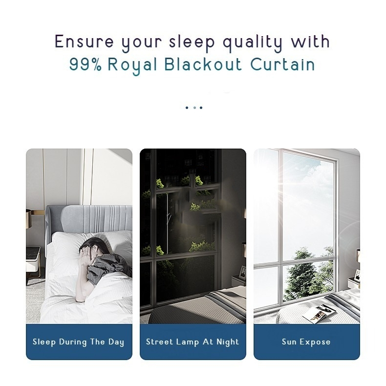 Blackout Thick Curtain Ring Type - Sky Blue - Image 10