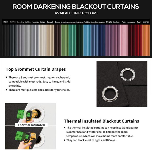 Blackout Thick Curtain Ring Type - Sky Blue