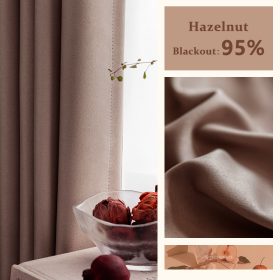 Blackout Thick Curtain Ring Type - Hazelnut - Image 1