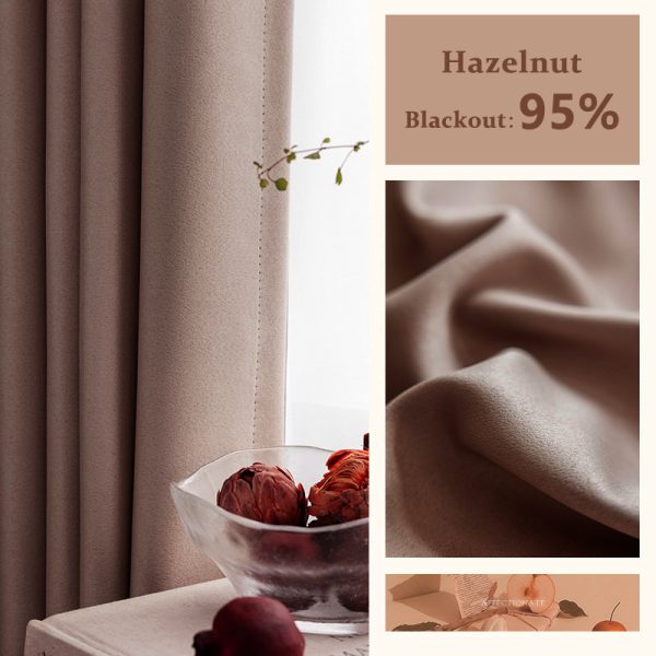 Blackout Thick Curtain Ring Type - Hazelnut