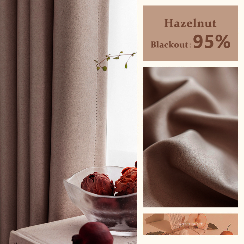 Blackout Thick Curtain Ring Type - Hazelnut - Image 1