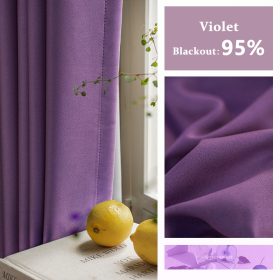 Blackout Thick Curtain Ring Type - Violet - Image 1