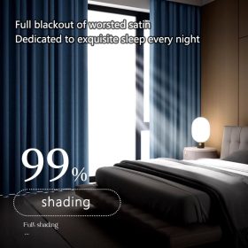 Blackout Thick Curtain Ring Type - Sky Blue - Image 2