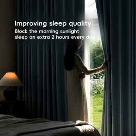 Blackout Thick Curtain Ring Type - Sky Blue - Image 3