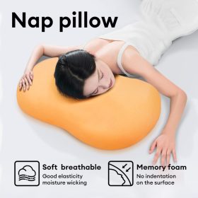 Memory Foam Nap Small Pillow Student Sleeping Pillow Office Lunch Break Lying Down Artifact Seat Pillow - Yellow - Image 6