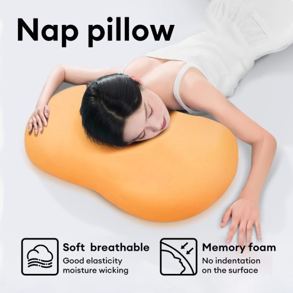 Memory Foam Nap Small Pillow Student Sleeping Pillow Office Lunch Break Lying Down Artifact Seat Pillow - Yellow