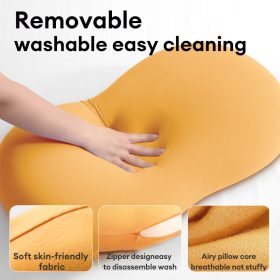 Memory Foam Nap Small Pillow Student Sleeping Pillow Office Lunch Break Lying Down Artifact Seat Pillow - Yellow - Image 8