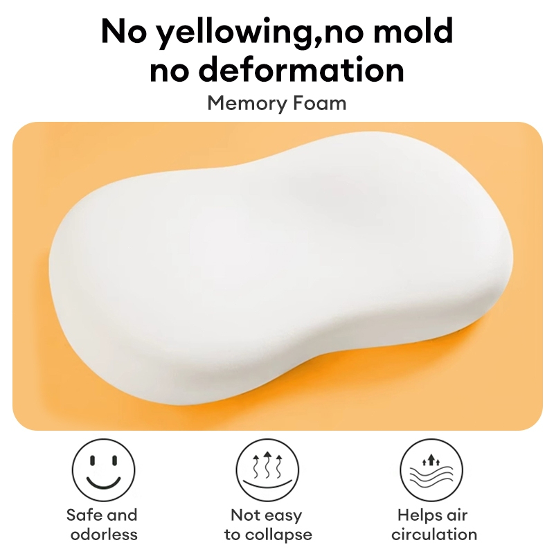 Memory Foam Nap Small Pillow Student Sleeping Pillow Office Lunch Break Lying Down Artifact Seat Pillow - Yellow - Image 3