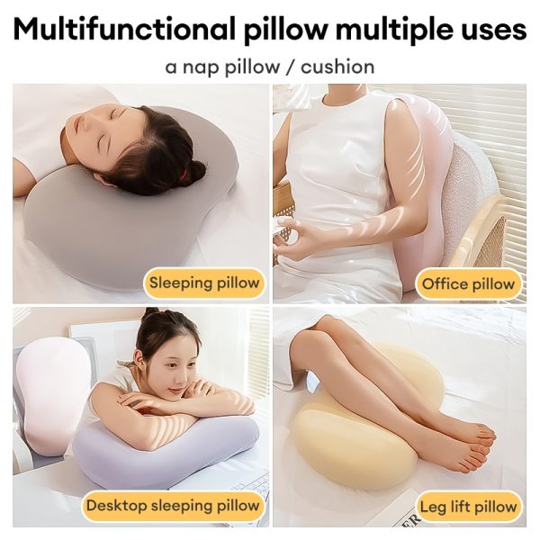 Memory Foam Nap Small Pillow Student Sleeping Pillow Office Lunch Break Lying Down Artifact Seat Pillow - Yellow