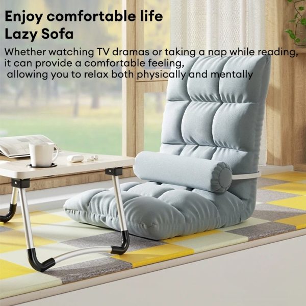 Lazy Sofa japanese chair Tatami Bed Backrest Magic Lazy Small Sofa Bedroom Floor Armchair Foldable - Grey (B-small)
