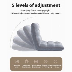 Lazy Sofa japanese chair Tatami Bed Backrest Magic Lazy Small Sofa Bedroom Floor Armchair Foldable - Grey (B-small) - Image 8