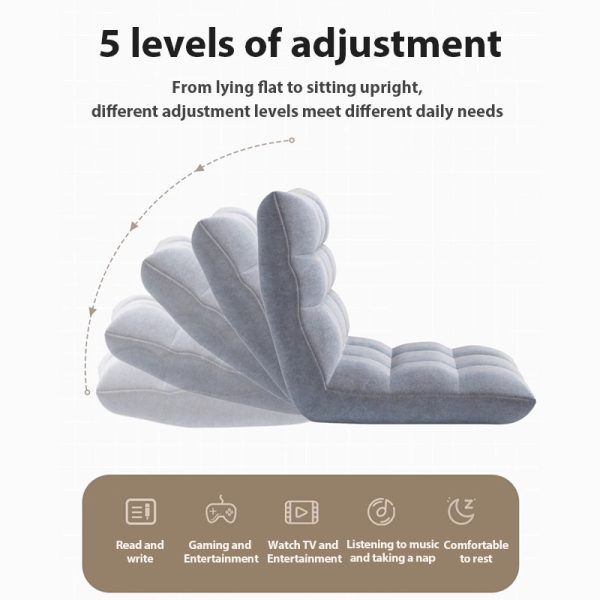 Lazy Sofa japanese chair Tatami Bed Backrest Magic Lazy Small Sofa Bedroom Floor Armchair Foldable - Grey (B-small)