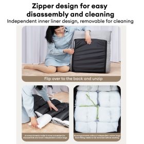 Lazy Sofa japanese chair Tatami Bed Backrest Magic Lazy Small Sofa Bedroom Floor Armchair Foldable - Grey (B-small) - Image 9