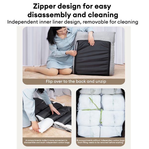 Lazy Sofa japanese chair Tatami Bed Backrest Magic Lazy Small Sofa Bedroom Floor Armchair Foldable - Grey (B-small)