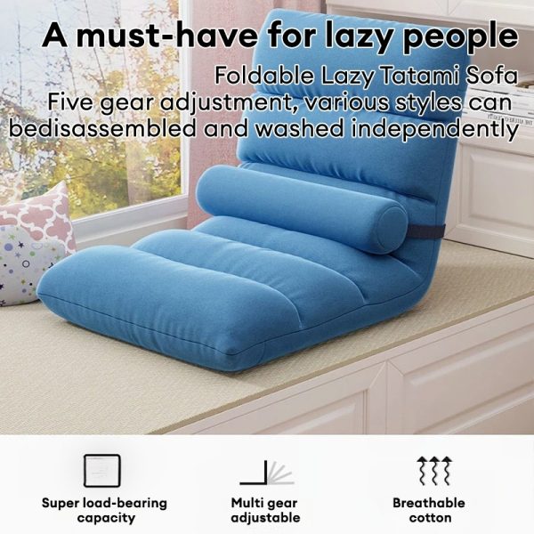 Lazy Sofa japanese chair Tatami Bed Backrest Magic Lazy Small Sofa Bedroom Floor Armchair Foldable - Grey (B-small)