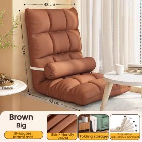 Lazy Sofa japanese chair Tatami Bed Backrest Magic Lazy Small Sofa Bedroom Floor Armchair Foldable - Brown (B-big)