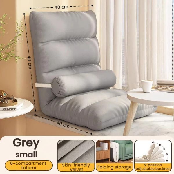 Lazy Sofa japanese chair Tatami Bed Backrest Magic Lazy Small Sofa Bedroom Floor Armchair Foldable - Grey (A-small)