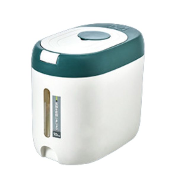 Household Kitchen Rice Dispenser 5-10KG Large Capacity Grain Bucket Storage - Green