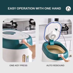 Household Kitchen Rice Dispenser 5-10KG Large Capacity Grain Bucket Storage - Red - Image 5