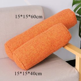 Imitation Cotton and Linen Cylindrical Cervical Pillow - Orange - Image 1