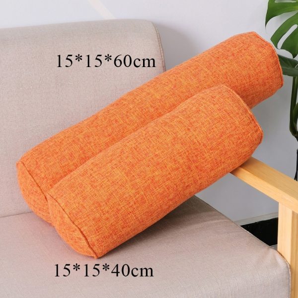 Imitation Cotton and Linen Cylindrical Cervical Pillow - Orange