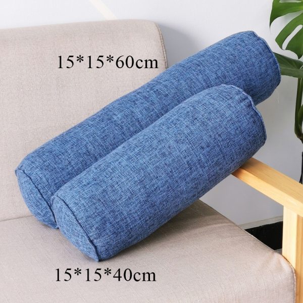 Imitation Cotton and Linen Cylindrical Cervical Pillow - Blue