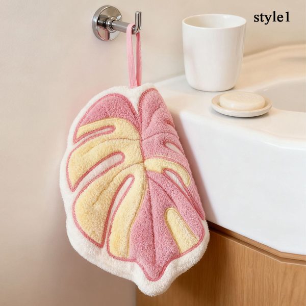 Hot Plant Style Kitchen Towel Hand Absorbent Cleaning Accessories Bathroom Thickened Hanging - Style 1