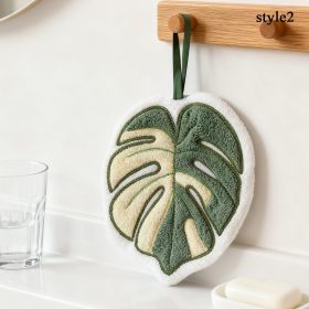 Hot Plant Style Kitchen Towel Hand Absorbent Cleaning Accessories Bathroom Thickened Hanging - Style 2 - Image 1