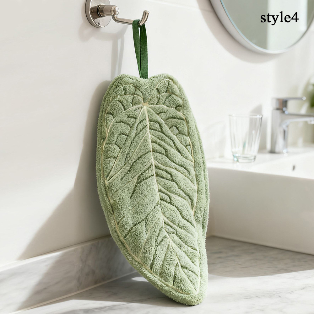 Hot Plant Style Kitchen Towel Hand Absorbent Cleaning Accessories Bathroom Thickened Hanging - Style 4 - Image 1